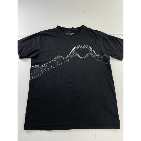 RARE Tesla Robot Heart T Shirt Men Size XL Black AI Day Space X Elon Musk Love - Picture 1 of 8
